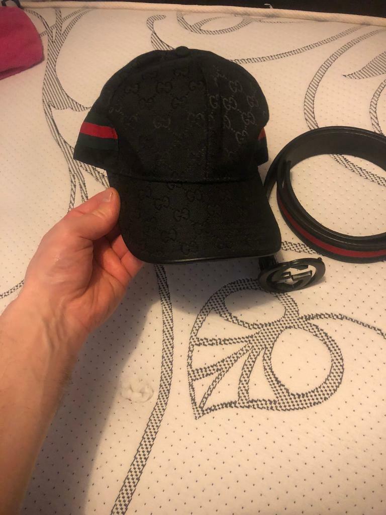 gucci hat and belt